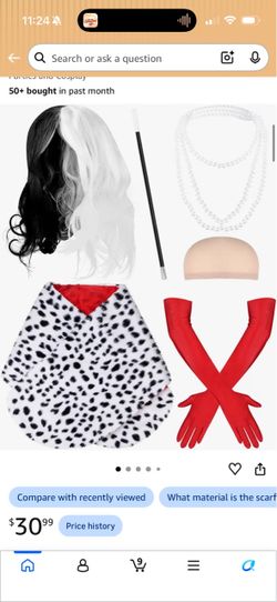 NEW!! Cruella De Vil Costume Set