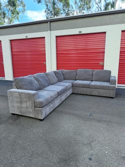 Grey 2 Piece L Shape Sectional Sofa-Free Delivery