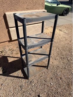 Four Level Plastic Storage Shelf  Size: (LxWxH): 22” x 13” x 48”