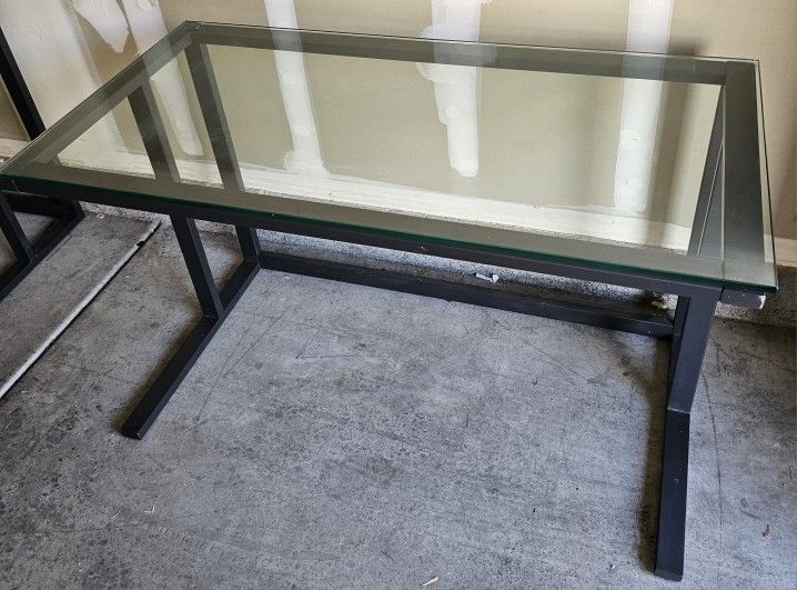 2 Desks W/ Glass Tops