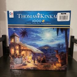 Thomas Kinkade The Nativity Puzzle 1000 Pcs CEACO Christmas Manger 26.6” X 19”