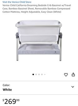 Venice Child California Dreaming Bedside Crib Bassinet w/Travel Case