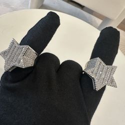 Iced Star Power Ring – Silver Statement (Sizes 7–10)