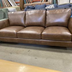 MCM Brown Leather Sofa