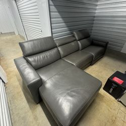 Gray Leather Couch