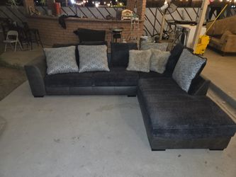 Grayish Black L Shape Sectional 