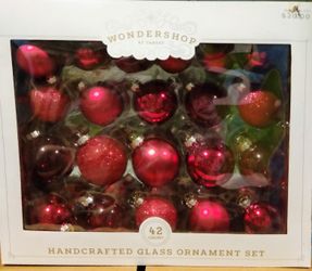Red Glass Ball Ornament Tree Filler, Set of 42