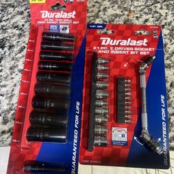 New Duralast Thin Wall Sockets & 1/4  Socket Under And Bit Kit