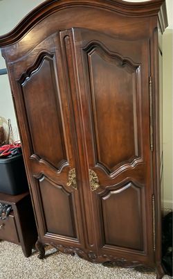 French Provincial Solid Wood Armoire