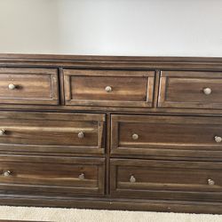 Wooden Dresser And Mirror