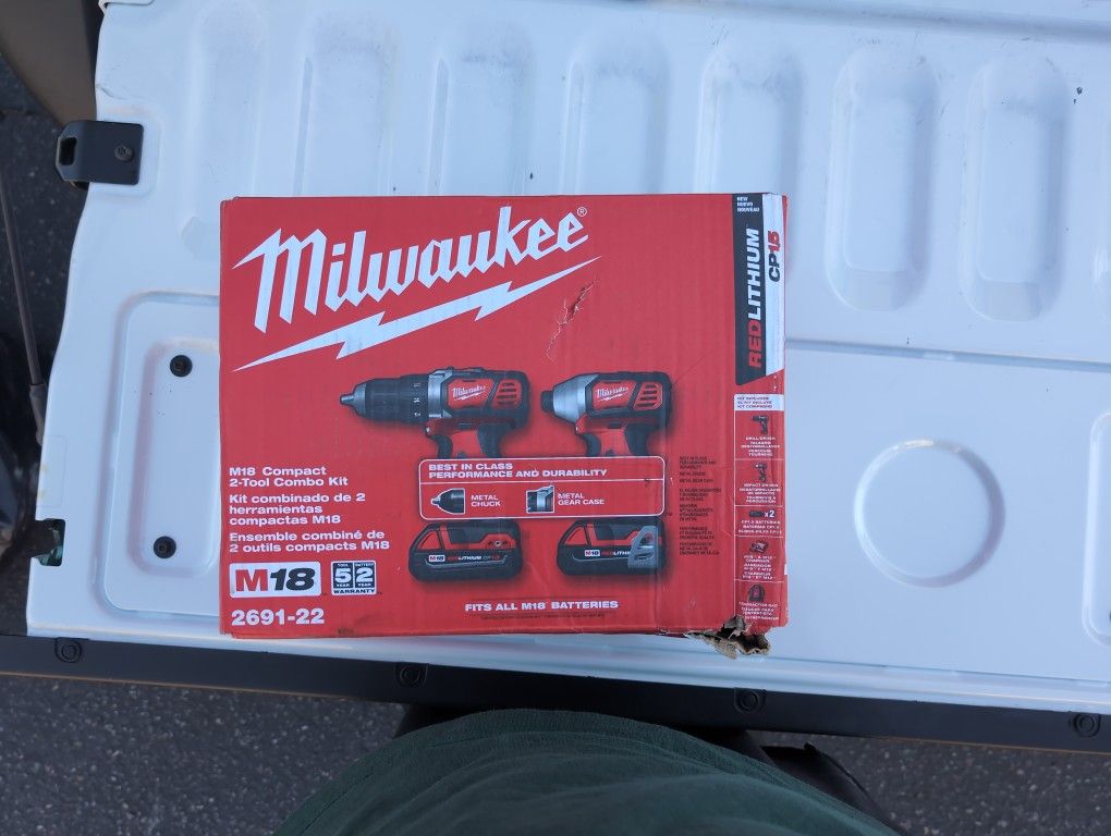 Milwaukee M18 Compact Drill And Impact Driver Combo With Batteries