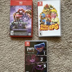Metroid Prime 4 + Mario RPG + Poppy Video Game Tráde 