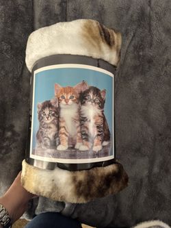 Kitten And Wolf Throw