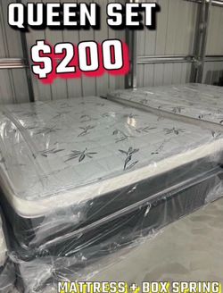Queen size pillow top mattress with box spring included