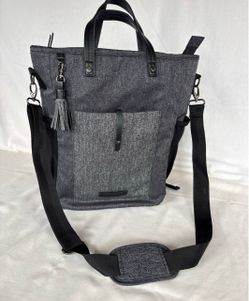 Gray Convertible Laptop Backpack/Tote – Leather Handles, Multi-Way Carry (Bought at REI)
