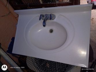 Cultured Marble white 31" x 19" Single Bowl Vanity Top with Centerset Mount  AND FAUCET