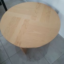 Small Round Solid Wood Table