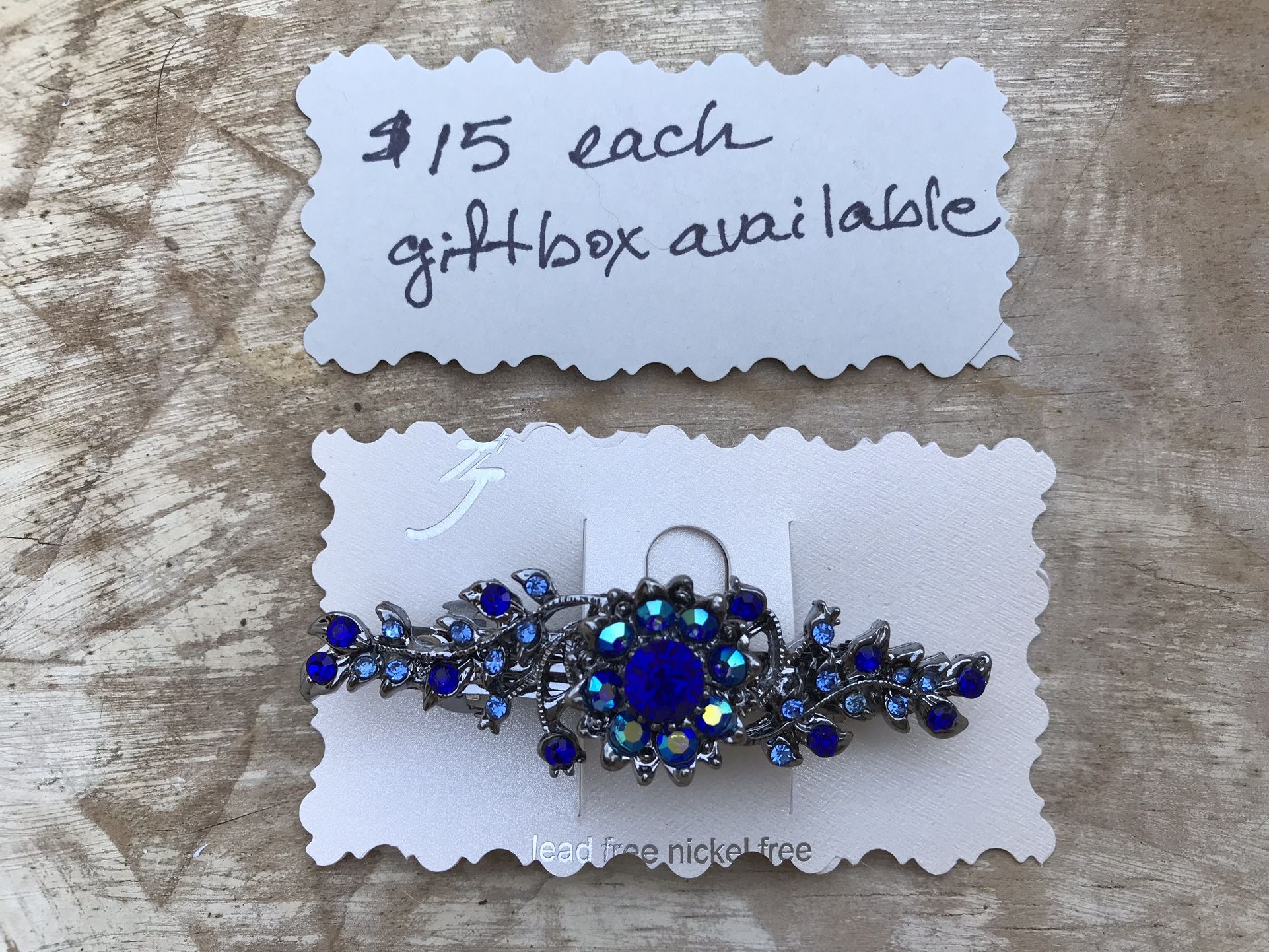 Barrettes In 12 Colors. $15 Each, Gift Boxed