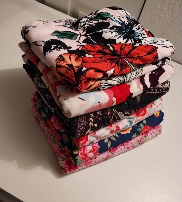 Floral Stretch Fabric Lot (Read Description)