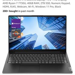 Lenovo V15 Business Laptop AMD Ryzen 7 7730U, 40GB RAM, 2TB SSD, Windows 11
