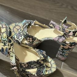 Guess Platform Heels -floral Fabric  