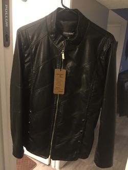 Uni-Sex Black Leather Like Jacket XS-S