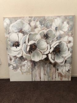 Large Floral Canvas Wall Art