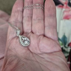 Sterling Silver Moisonite Pendant Necklace 