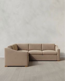 NEW Quince Hollis L-Shaped Sectional – Taupe Performance Velvet – 110" x 110"