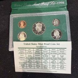 1998 S Gem P US Mint Set In Original Government Package With COA