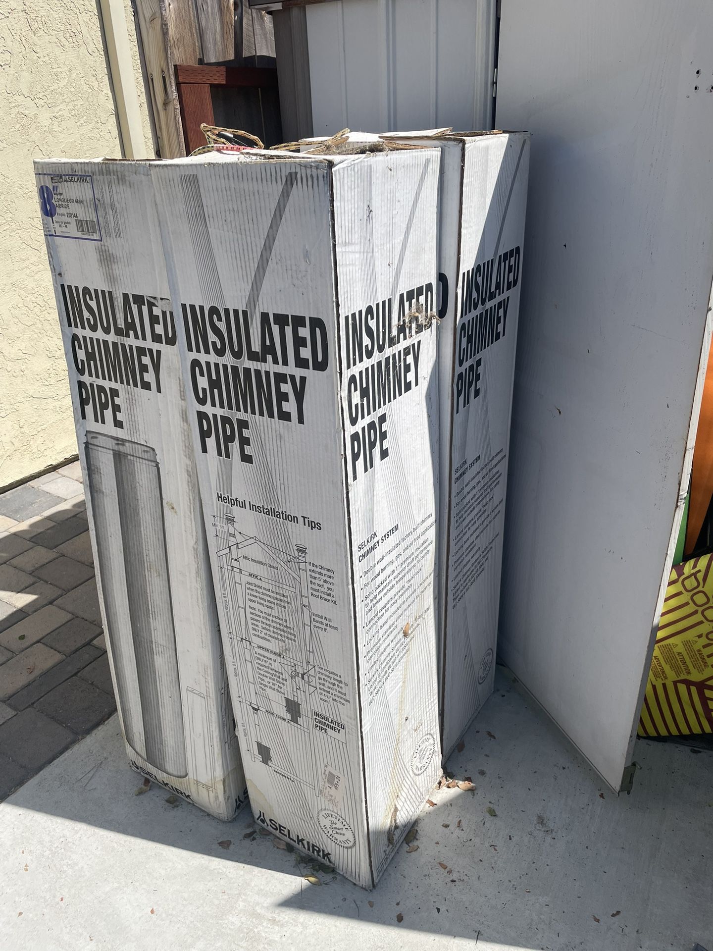 8” Insulated Chimney Pipes (3), Tees (2), and Elbow Kit (1)