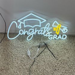 Neon Congrats Graduation Sign