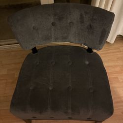 Suede Tufted Navy Blue Accent Chair