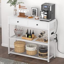 Side Console Table With Drawers