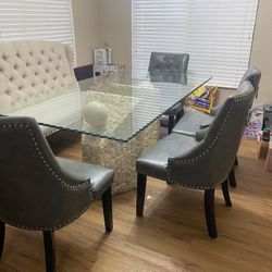 Dinning Table With Chairs And Bench 