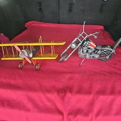 Two Metal Vintage Toys Easy Rader Air Plane
