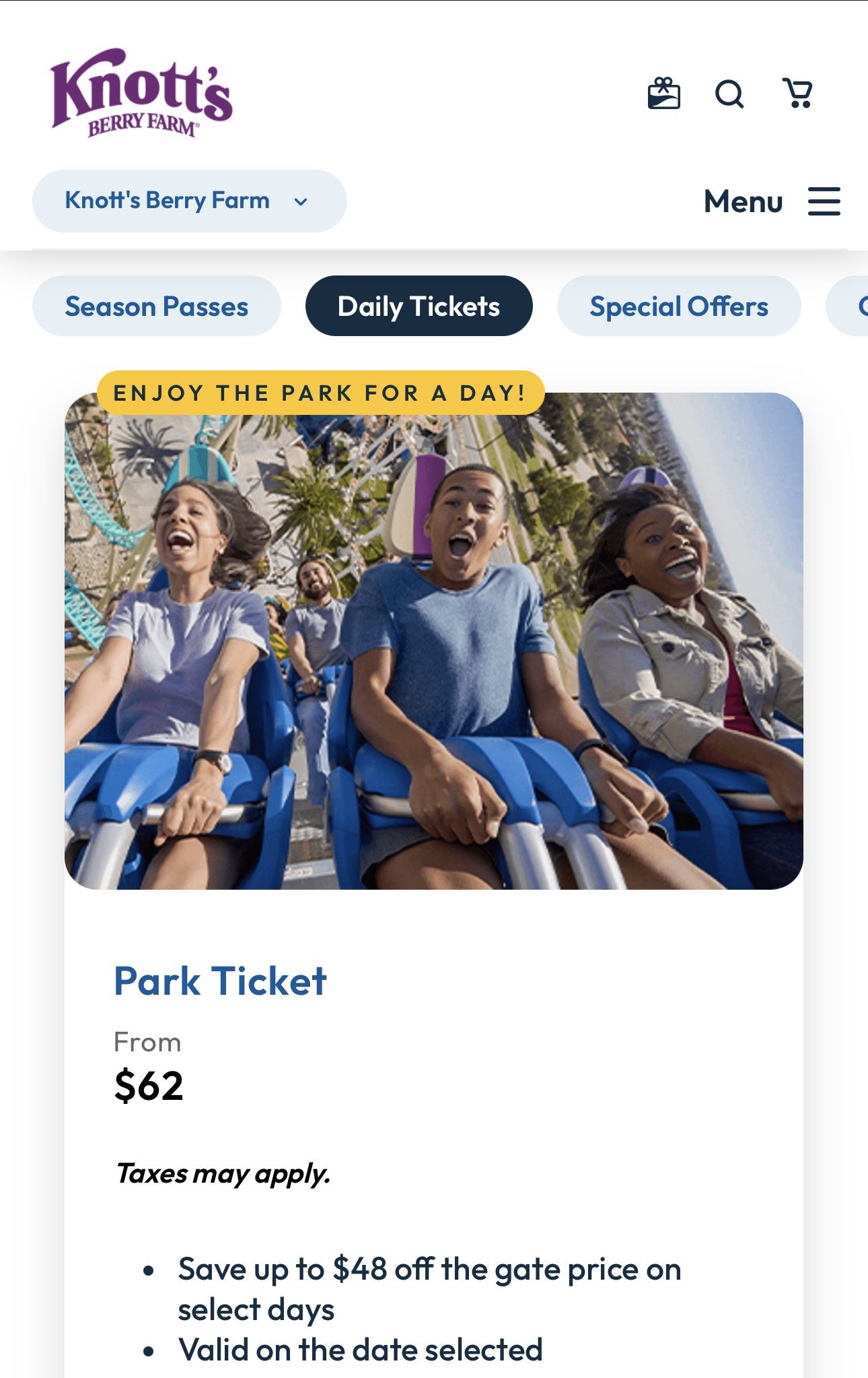 Knotts Berry Farm Tickets