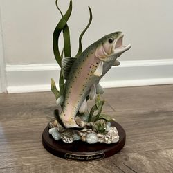 1995 HOMCO CLASSIC PORCELAIN "RAINBOW SPLENDOR" RAINBOW TROUT