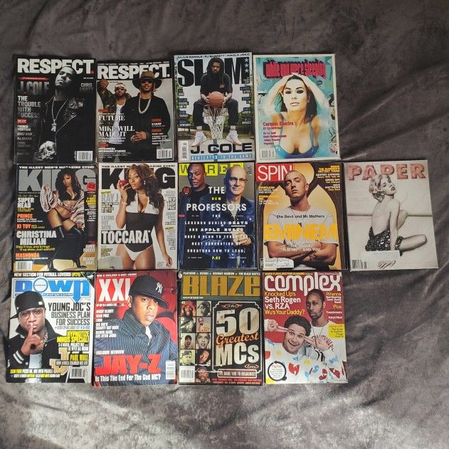 Rare XXL, King, Blaze, Complex Magazine Set, 2pac, Jay-Z, J.Cole, Eminem Lot of 13 (READ)