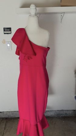 Hot pink One Shoulder Dress