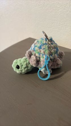 Handmade Amigurumi Turtle Keychain 