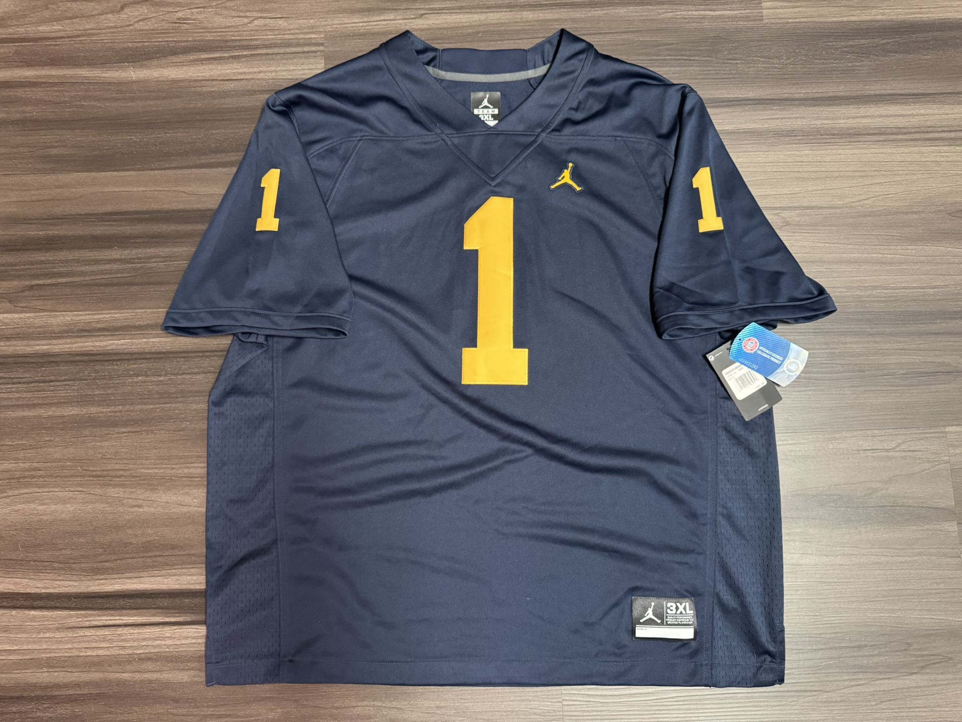 Nike Air Jordan Michigan Wolverines #1 NCAA Limited Stitched Game Jersey 3XL NWT  100% authentic. Brand new with tags. MSRP $135.  This Nike Air Jorda