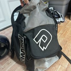 Baseball Backpack And Helmet