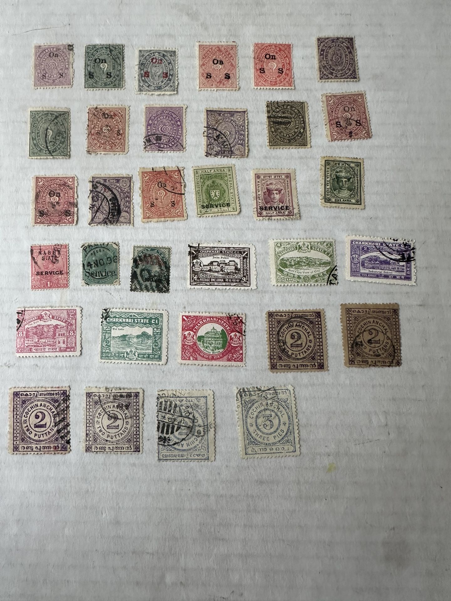 India States Stamp Collection Of 33 Used