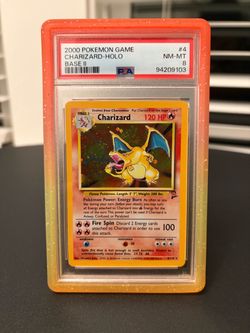2000 Pokémon Charizard Holo Base II PSA 8