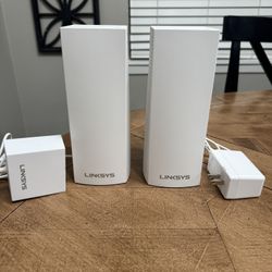 2 Pack Linksys Velop WHW03 V2  White Velop Home Mesh Wi-Fi Router System TESTED