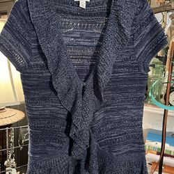 Ladies XL Style & Co. Blue Knit Cardigan Sweater 