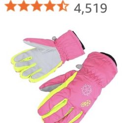 Winter Snow Gloves - Pink 6-8 Years
