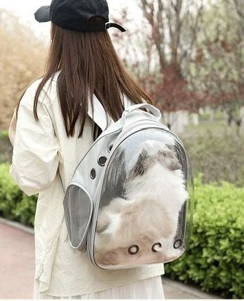 Cat Carrier GRAY BAG- Breathable and Easy to Carry,Pet Capsule Backpack,cat Backpack Carrier,pet Carrier Backpack   