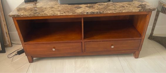 Marble Top TV Stand / Media Console with Storage